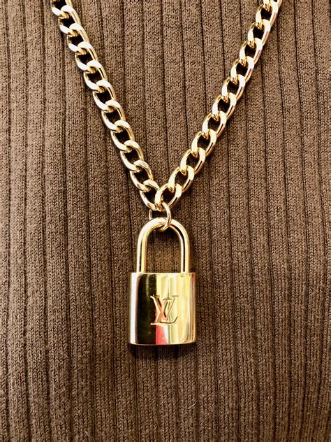 lv lock necklace gold|louis vuitton lock necklace vintage.